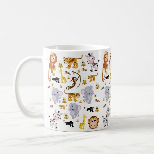 Affe Elephant Tiger Tasse (Links)