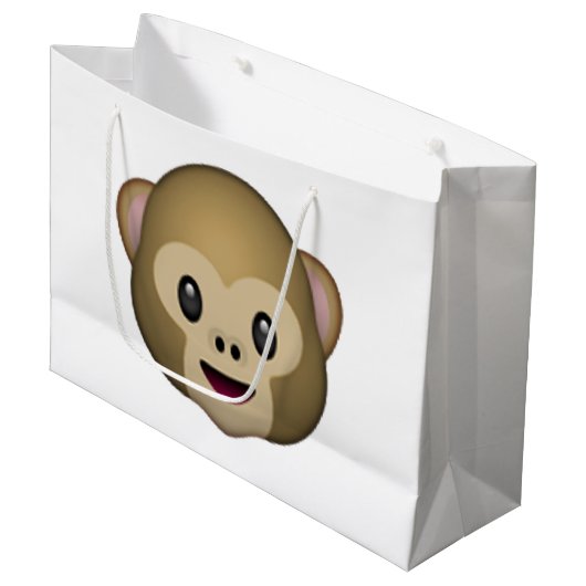 Affe - Emoji Große Geschenktüte (Vorderseite Schrägansicht)
