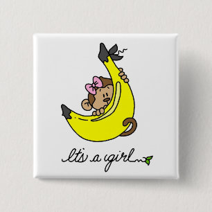 Affe Es ist ein Mädchen T-Shirts und Geschenke Button