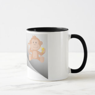 Affe essen Banane unter dem Pflaster Tasse