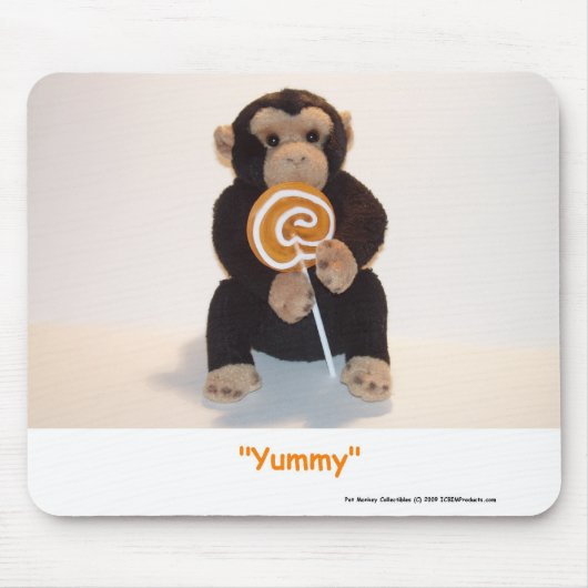 Affe essen einen üppigen Sauger-Maus-Matte Mousepad (Vorne)