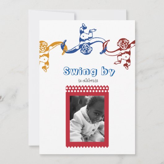 Affe-Fass-Geburtstags-Party Einladung (Vorderseite)