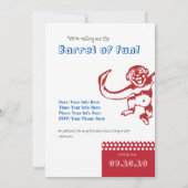 Affe-Fass-Geburtstags-Party Einladung (Rückseite)