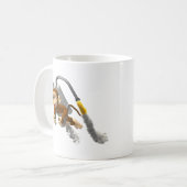 Affe-Fliegen mit Jetpack Kaffeetasse (Vorderseite Links)