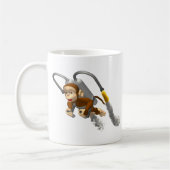 Affe-Fliegen mit Jetpack Kaffeetasse (Links)