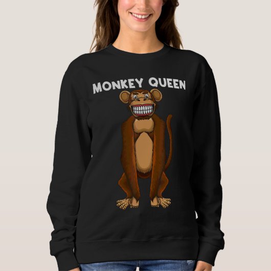 Affe für Frauen Mädchen Primat Tier Affe Sweatshirt (Vorderseite)