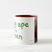 Affe für Grün Zweifarbige Tasse (Mittel)