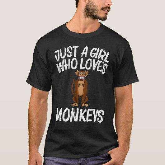 Affe für Mädchen Kinder Primat Tier Affe T-Shirt (Vorderseite)