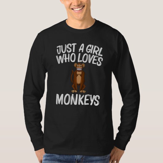 Affe für Mädchen Kinder Primat Tier Affe T-Shirt (Vorderseite)