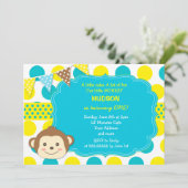 Affe-Geburtstags-Einladungen Einladung (Stehend Vorderseite)