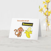 Affe gehen Bananen, niedlicher Liebe-Spaß Karte (Gelbe Blume)