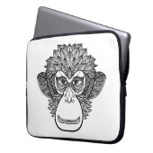 Affe-Gekritzel-Gesicht Laptopschutzhülle (Vorderseite Links)