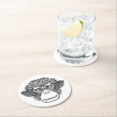 Affe-Gekritzel-Gesicht Runder Pappuntersetzer (Vor Ort)