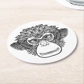 Affe-Gekritzel-Gesicht Runder Pappuntersetzer (Angewinkelt)