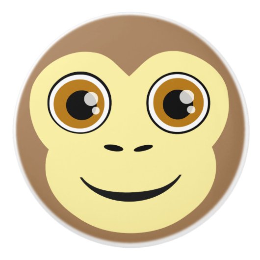 Affe-Gesicht Keramikknauf (Vorderseite)