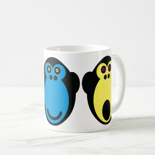 Affe-Gesichter Kaffeetasse (VorderseiteRechts)