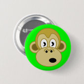 Affe-Gesichts-Knopf - Grün Button (Vorne & Hinten)