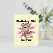 Affe Girl 2. Geburtstag - Tshirts und Geschenke Postkarte (Stehend Vorderseite)