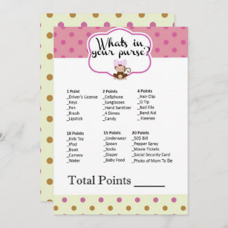 Affe Girl Babydusche Was ist in deinem Handschuh? Einladung