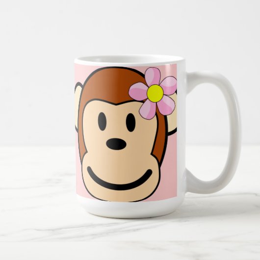 Affe Girl Blume Kaffee Tasse (Rechts)