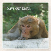 Affe - Großvater Glasuntersetzer (Vorderseite)