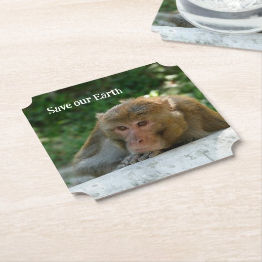 Affe - Großvater Untersetzer (angewinkelt)