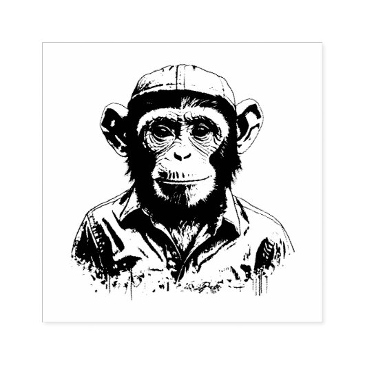 Affe Gummistempel (Prägung)