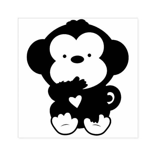 Affe Gummistempel (Prägung)