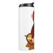 Affe hält Banane Cartoon Thermosbecher (Nach links gedreht)