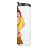 Affe hält Banane Cartoon Thermosbecher (Nach rechts gedreht)