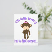 Affe hat einen geheimen großen Schwester Postkarte (Stehend Vorderseite)