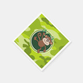 Affe; hellgrüne Camouflage, Tarnung Serviette (Ecke)