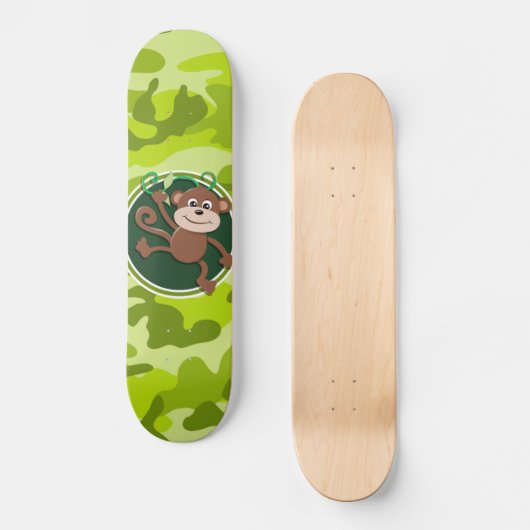 Affe; hellgrüne Camouflage, Tarnung Skateboard (Vorderseite)
