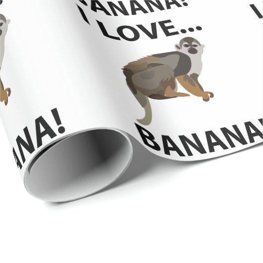 Affe I Liebe Banane Geschenkpapier (Rolleneckpunkt)