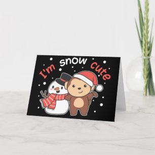 Affe I Liebe Sie Schnee viel Schneemann Pub Holida Feiertagskarte
