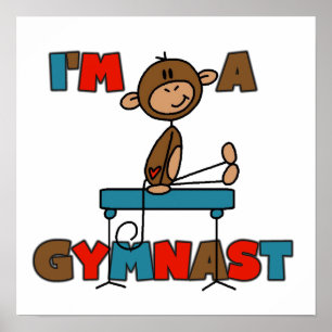 Affe Ich bin Gymnast Poster
