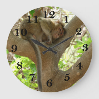 Affe - Ich bin so müde Große Wanduhr