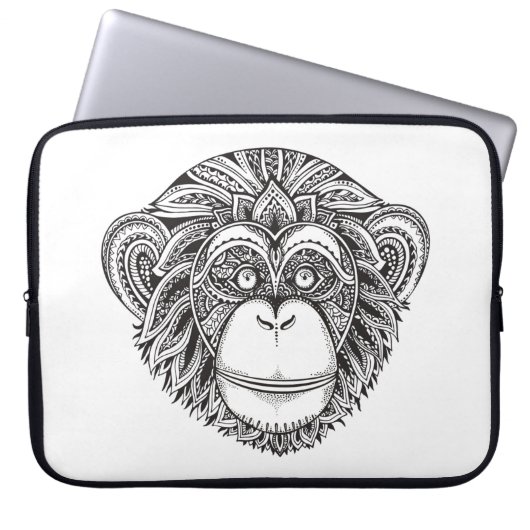 Affe Illustartion Gekritzel Laptopschutzhülle (Vorderseite)