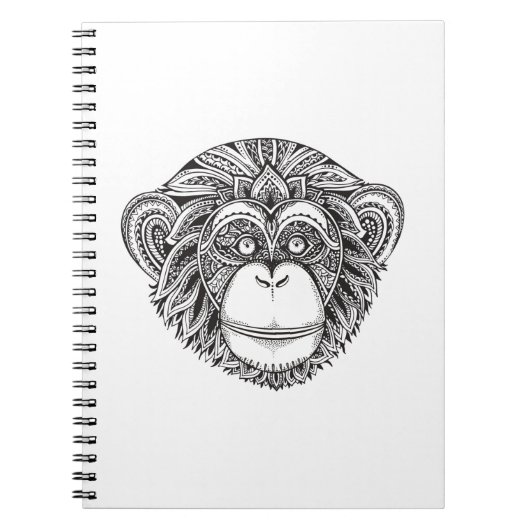 Affe Illustartion Gekritzel Notizblock (Vorderseite)