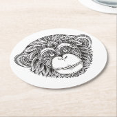 Affe Illustartion Gekritzel Runder Pappuntersetzer (Angewinkelt)