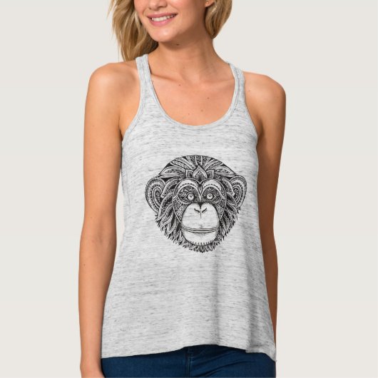 Affe Illustartion Gekritzel Tank Top (Vorderseite)