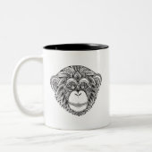 Affe Illustartion Gekritzel Zweifarbige Tasse (Links)