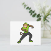 Affe im Baseball mit Baseballschläger Postkarte (Stehend Vorderseite)