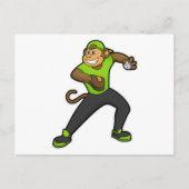 Affe im Baseball mit Baseballschläger Postkarte (Vorderseite)