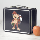 Affe im Bowling mit Bowlingball Metall Brotdose (Beispiel)