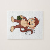 Affe im Bowling mit Bowlingball Puzzle (Horizontal)
