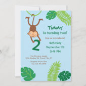 Affe im Dschungel - Einladung zum zweiten Geburtst (Vorderseite)