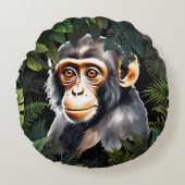 Affe im Dschungel Rundes Kissen (Vorderseite)