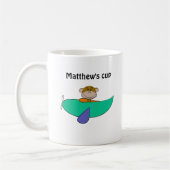 Affe im farbenfrohen Flugzeug Kaffeetasse (Links)