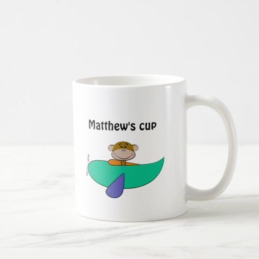 Affe im farbenfrohen Flugzeug Kaffeetasse (Rechts)